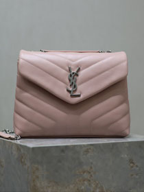 YSL original  calfskin loulou small bag 494699 pink