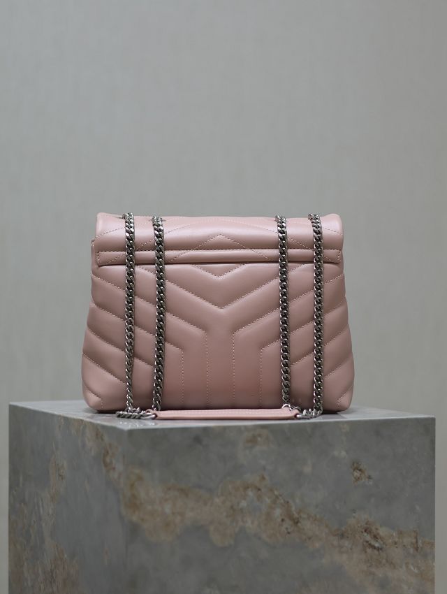 YSL original  calfskin loulou small bag 494699 pink