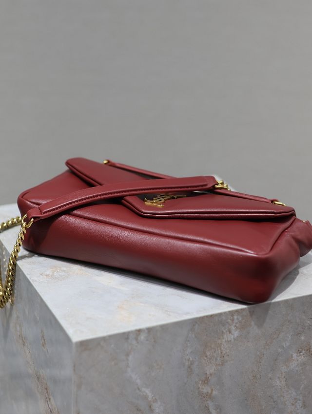 YSL original lambskin calypso small bag 734153 bordeaux