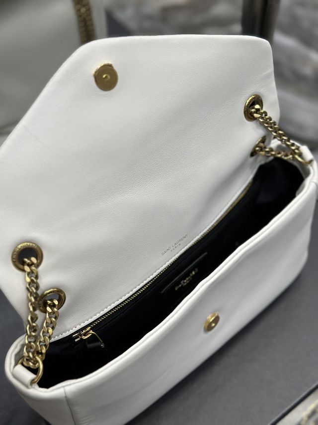 YSL original lambskin calypso small bag 734153 white