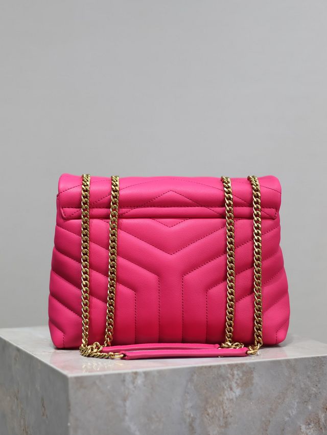 YSL original calfskin loulou small bag 494699 rose red