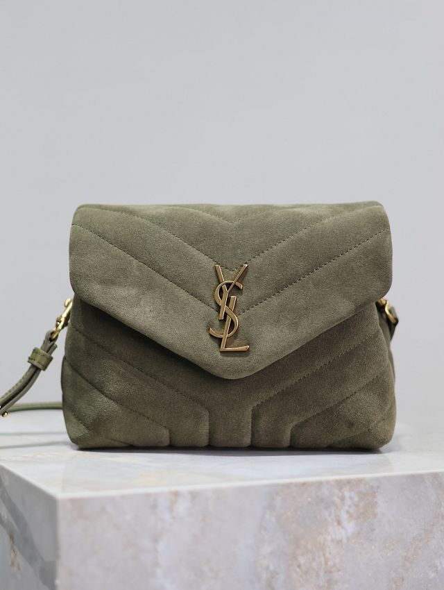 YSL original suede calfskin loulou mini bag 467072 dark green