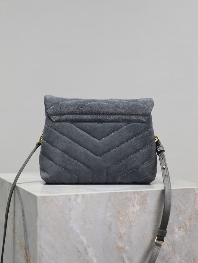 YSL original suede calfskin loulou mini bag 467072 grey