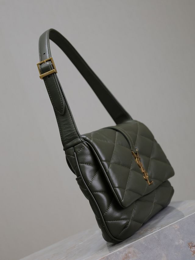 YSL original lambskin le 5A7 shoulder bag 698567 dark green