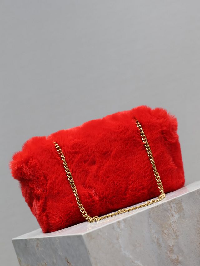 YSL original rabbit hair small kate bag 737128 red