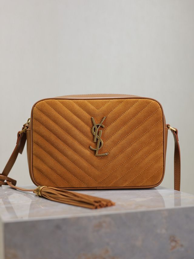 YSL original suede lou camera bag 520534 brown