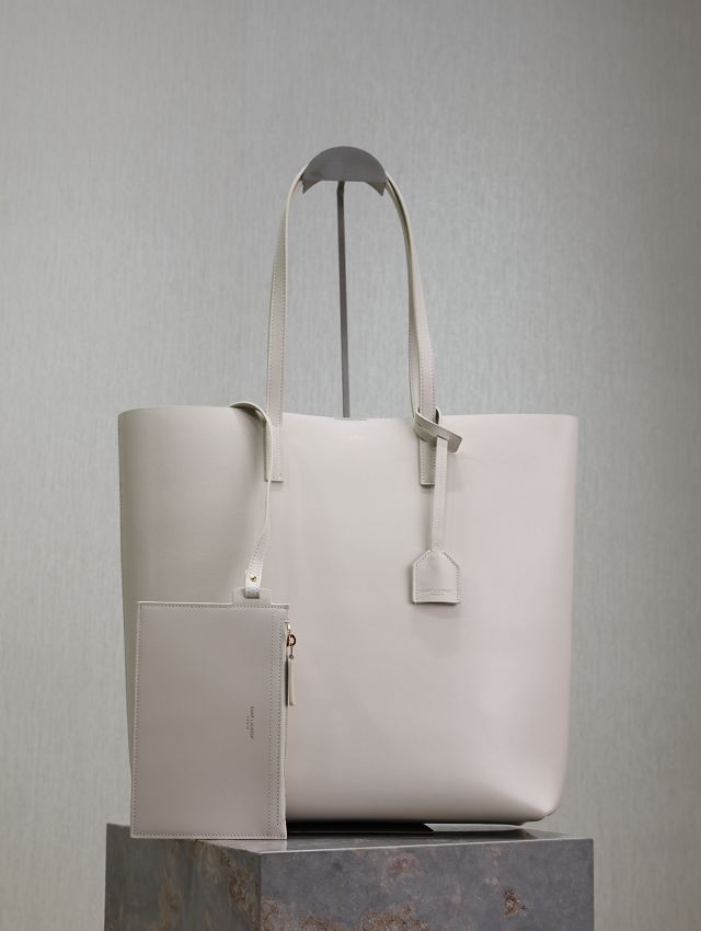 YSL original calfskin medium shopping tote bag 600306 white