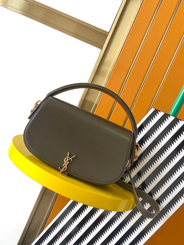 YSL original box calfskin voltaire bag 787671 green