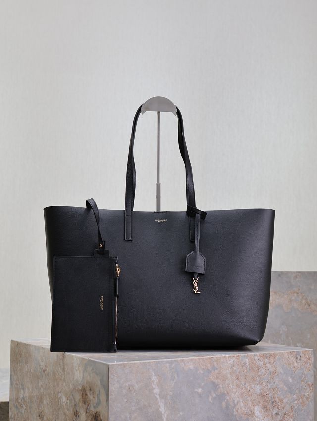 YSL original calfskin shopping tote bag 394195 black