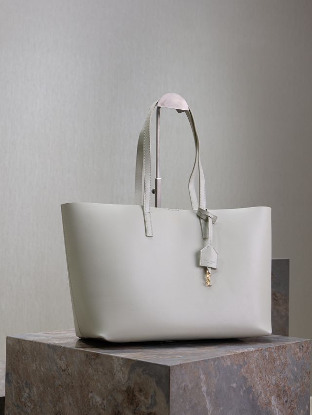 YSL original calfskin shopping tote bag 394195 white