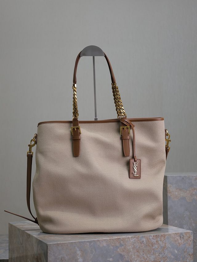 YSL original canvas medium shopping bag 791302 beige