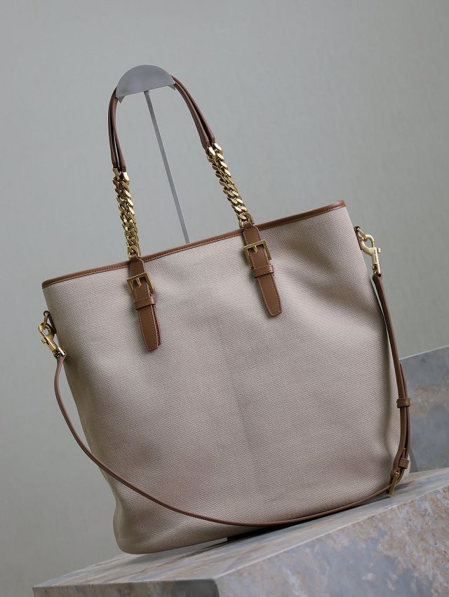 YSL original canvas medium shopping bag 791302 beige