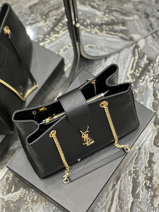 YSL original grained calfskin shopping bag 668900-2 black