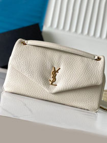 YSL original lambskin calypso large bag 777399 white