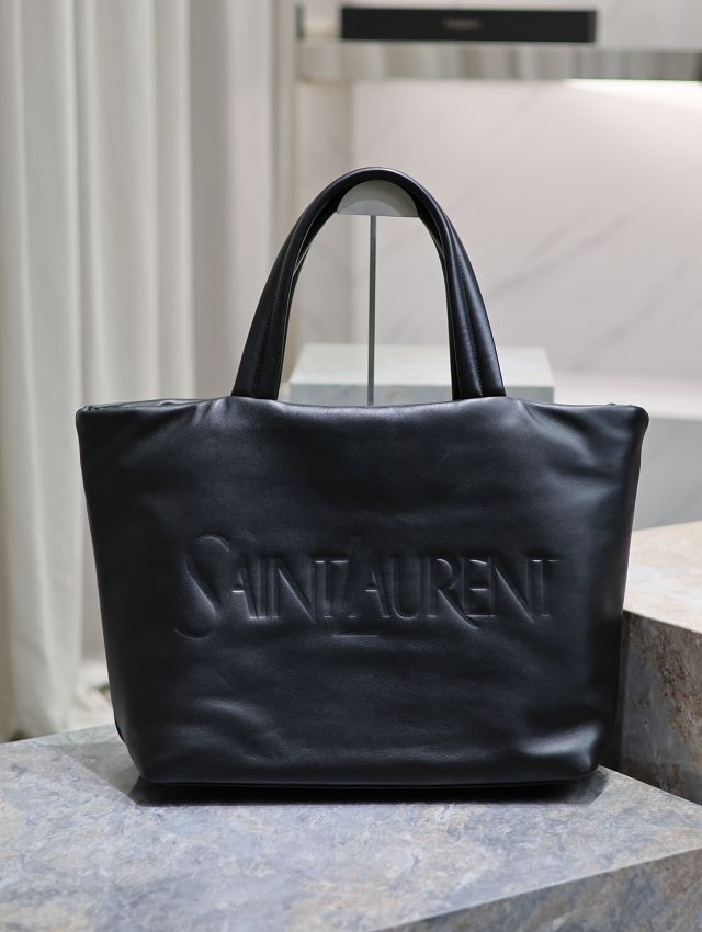 YSL original lambskin shopping tote bag 379269-2 black