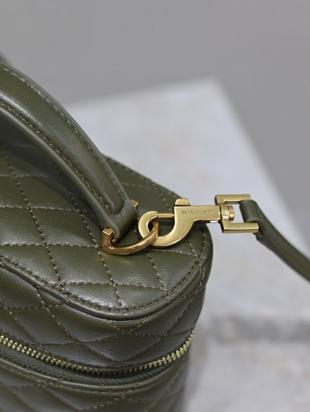 YSL original lambskin gaby vanity bag 766731 dark green