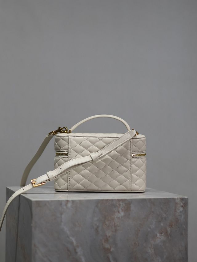 YSL original lambskin gaby vanity bag 766731 white