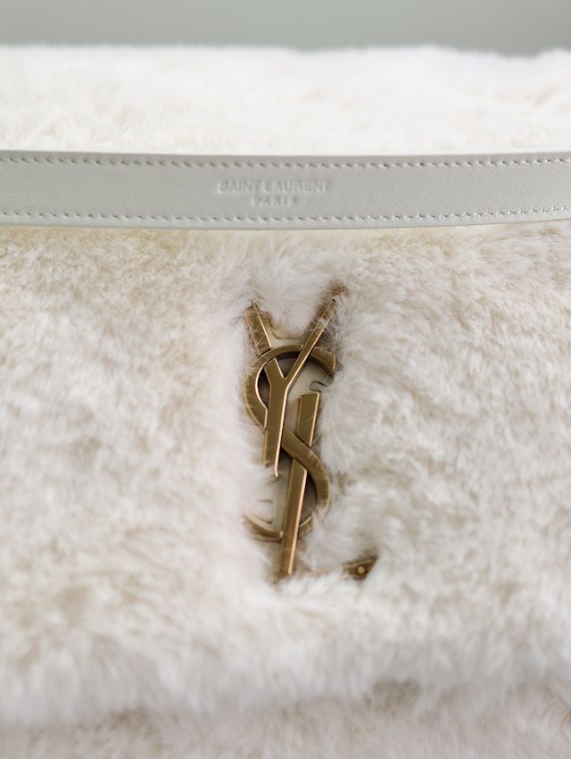 YSL original rabbit hair large niki bag 498830 white