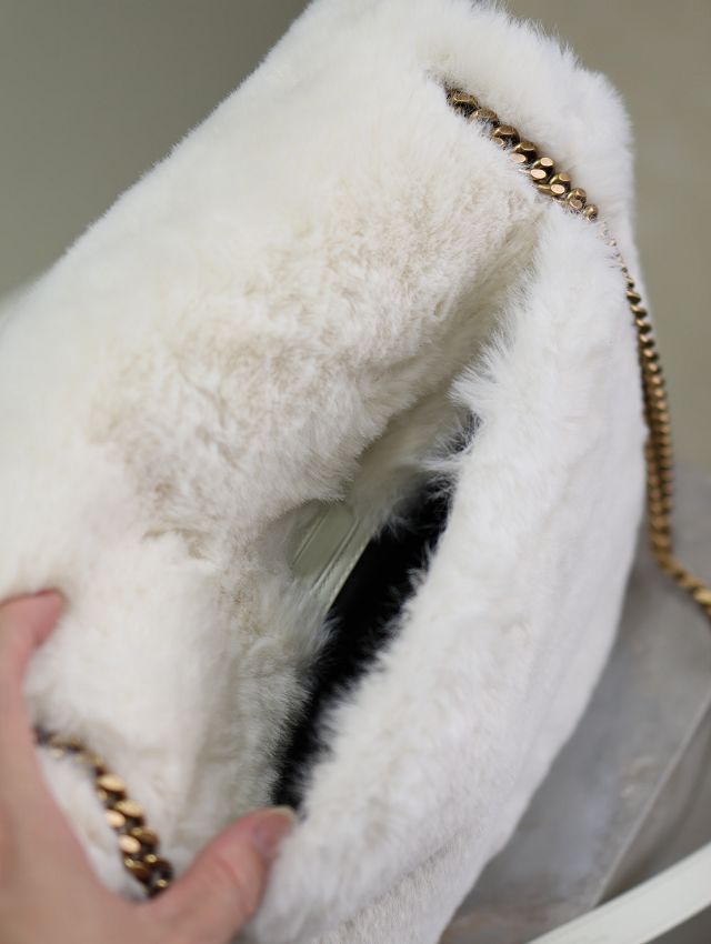 YSL original rabbit hair large niki bag 498830 white