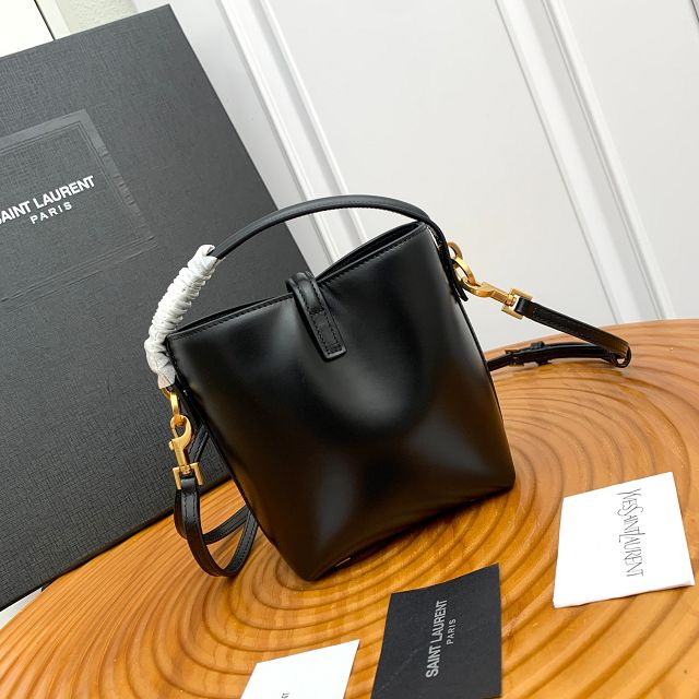 YSL original calfskin  mini le 37 bucket bag 765870 black