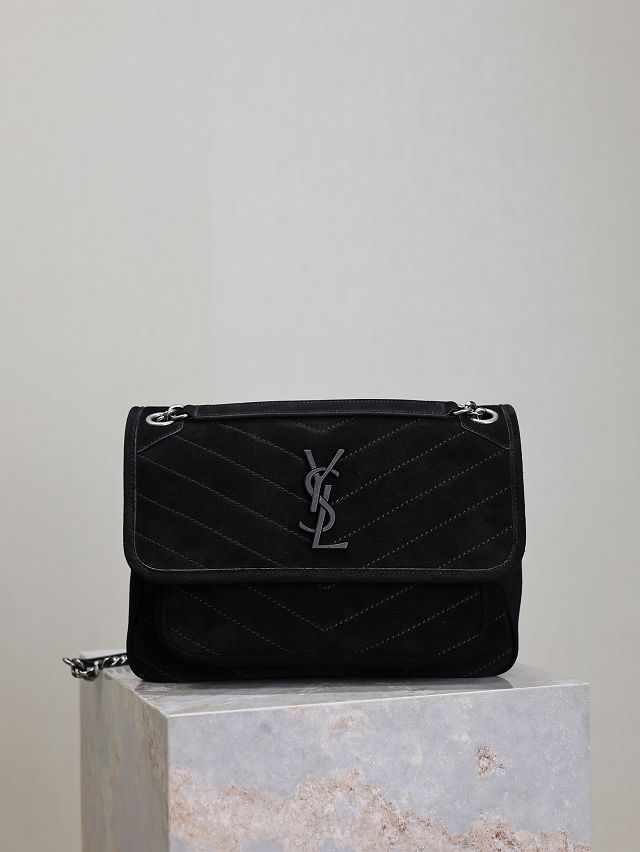 YSL original suede medium niki bag 633158 black