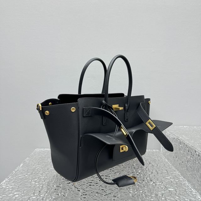 Balenciaga original calfskin bel air small carry all bag 8125452 black	