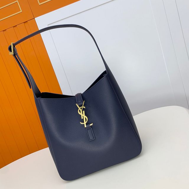 YSL original calfskin le 5A7 small tote bag 713938 navy blue