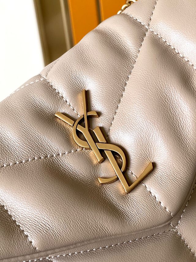 YSL original lambskin puffer mini bag 759337 beige