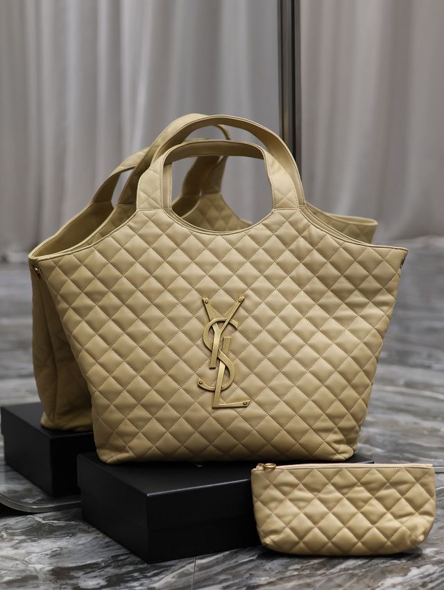 YSL original lambskin icare maxi shopping bag 698651 apricot