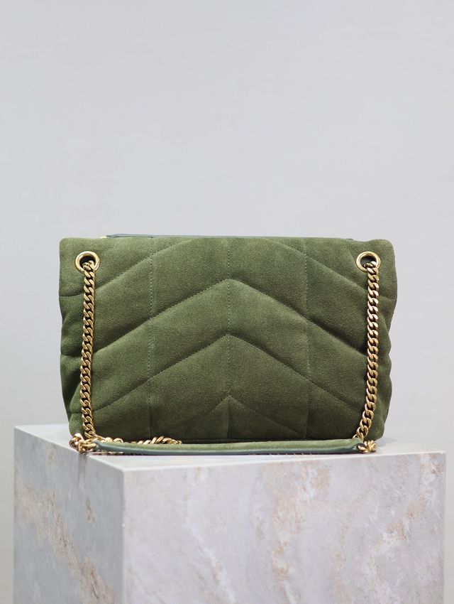 YSL original suede calfskin puffer small bag 577476 green