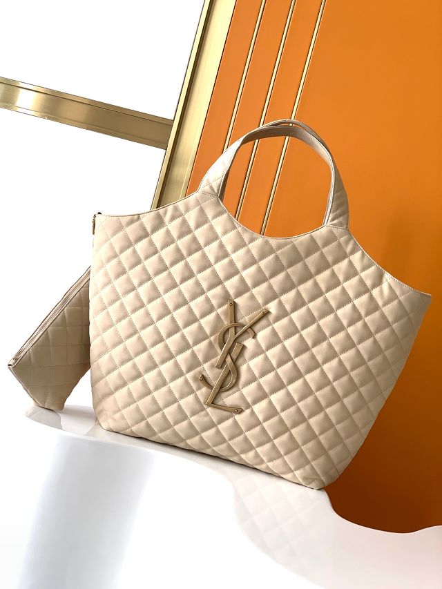 YSL original suede icare maxi shopping bag 698651 beige