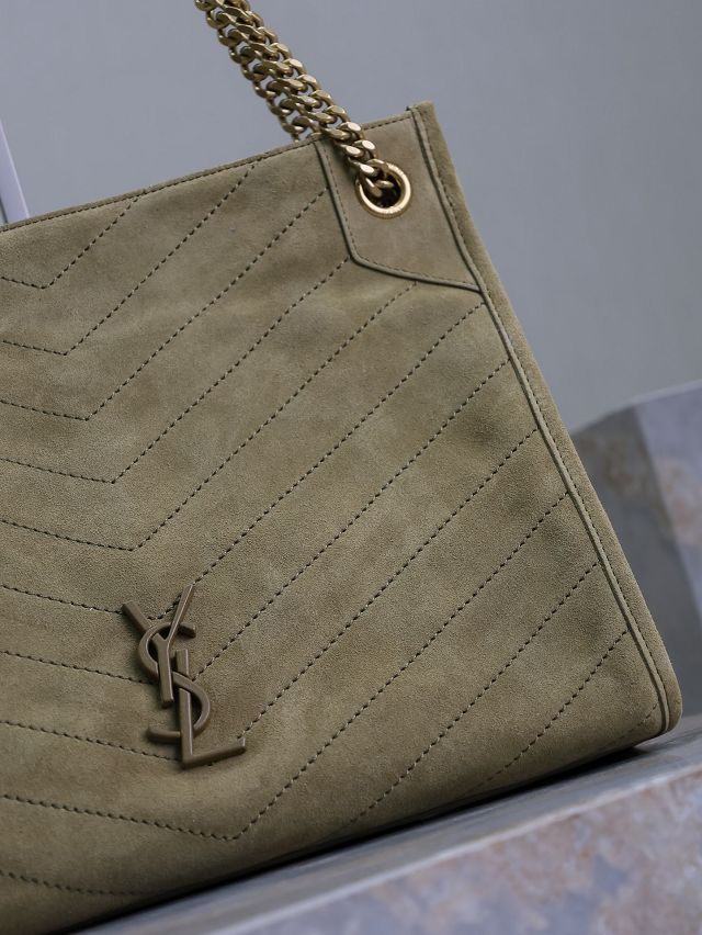 YSL original suede niki shopping bag 577999 light green