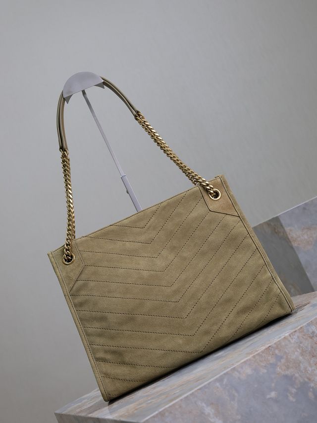 YSL original suede niki shopping bag 577999 light green