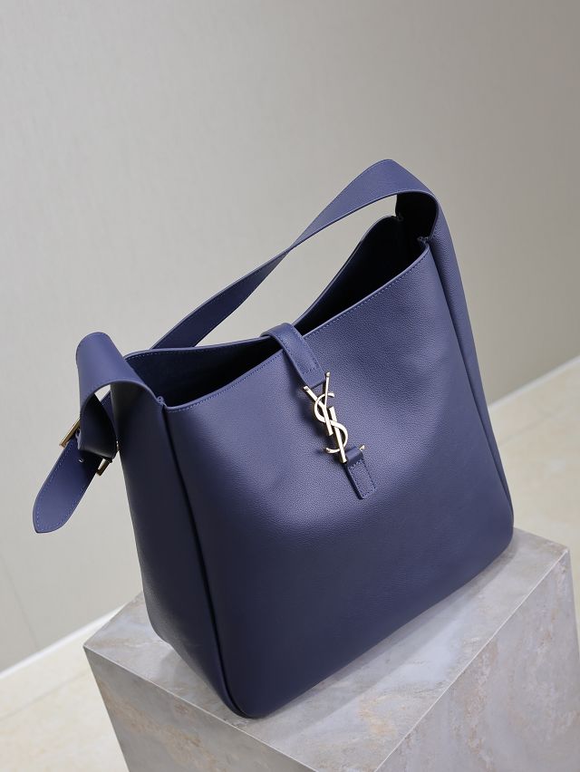 YSL original calfskin le 5A7 large tote bag 753837 navy blue