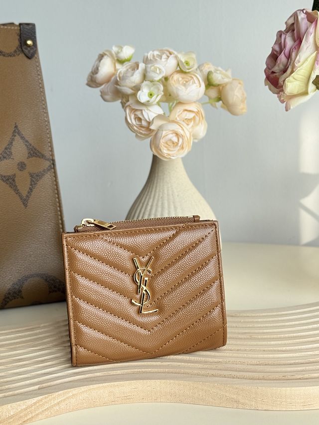 YSL original grained calfskin card holder 517045 