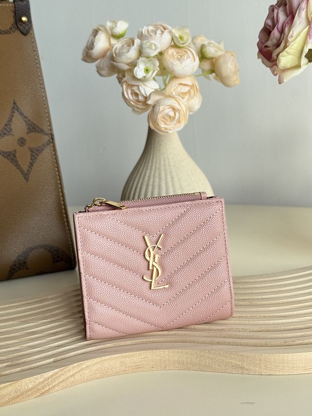 YSL original grained calfskin card holder 517045 