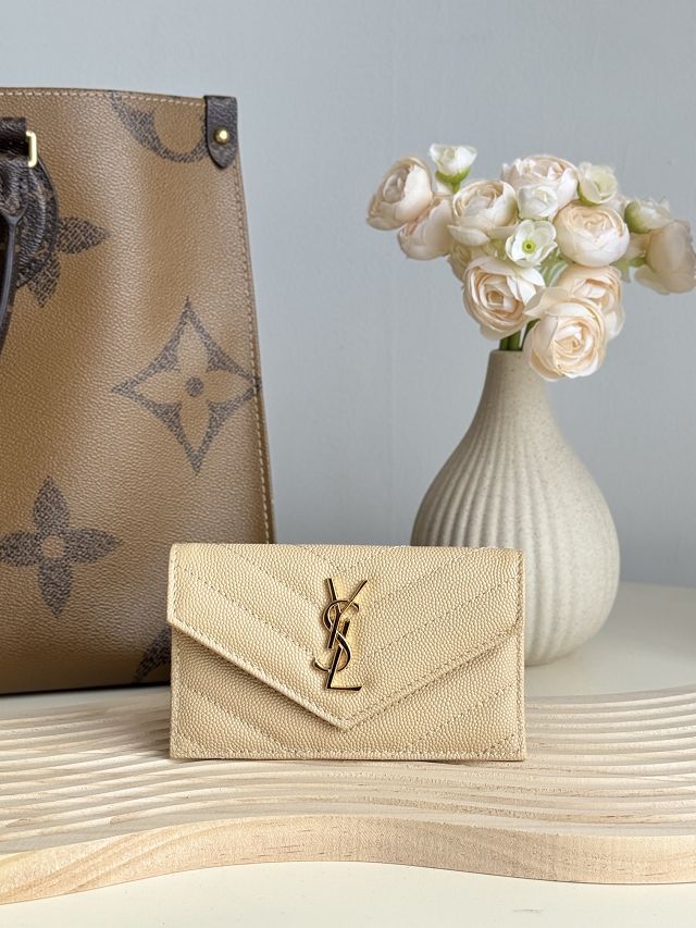 YSL original grained calfskin card holder 612808 