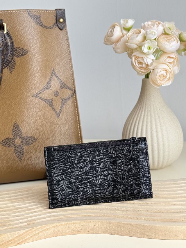 YSL original grained calfskin card holder 612808 