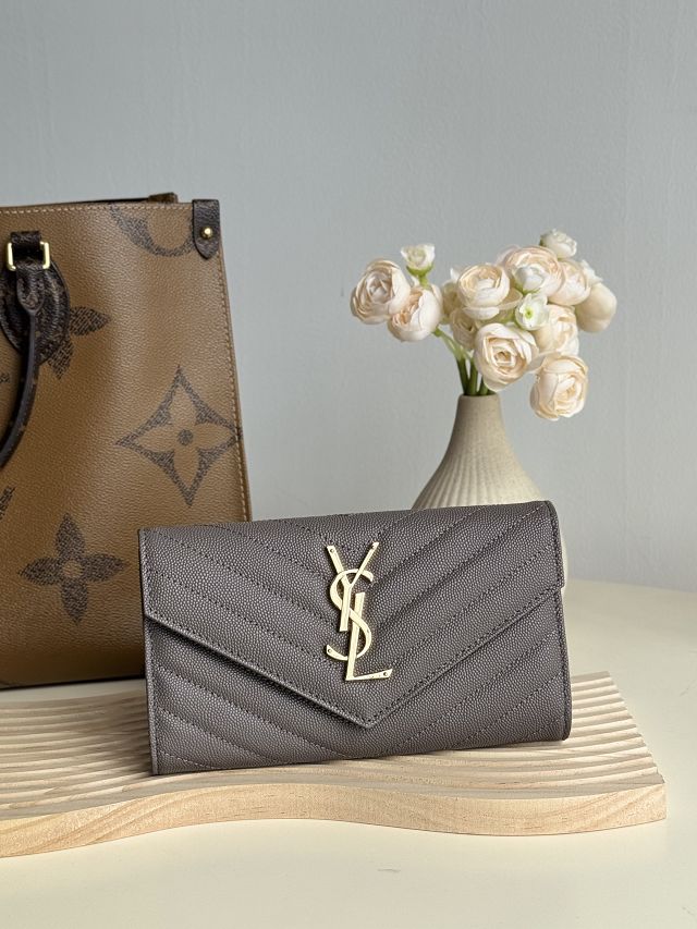 YSL original grained calfskin wallet 437469