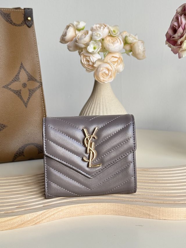 YSL original grained calfskin zippy wallet 403943