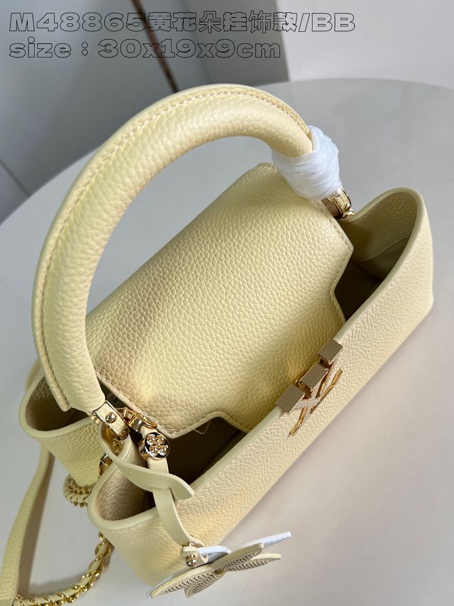 Louis vuitton original calfskin capucines east west MM M24666 yellow