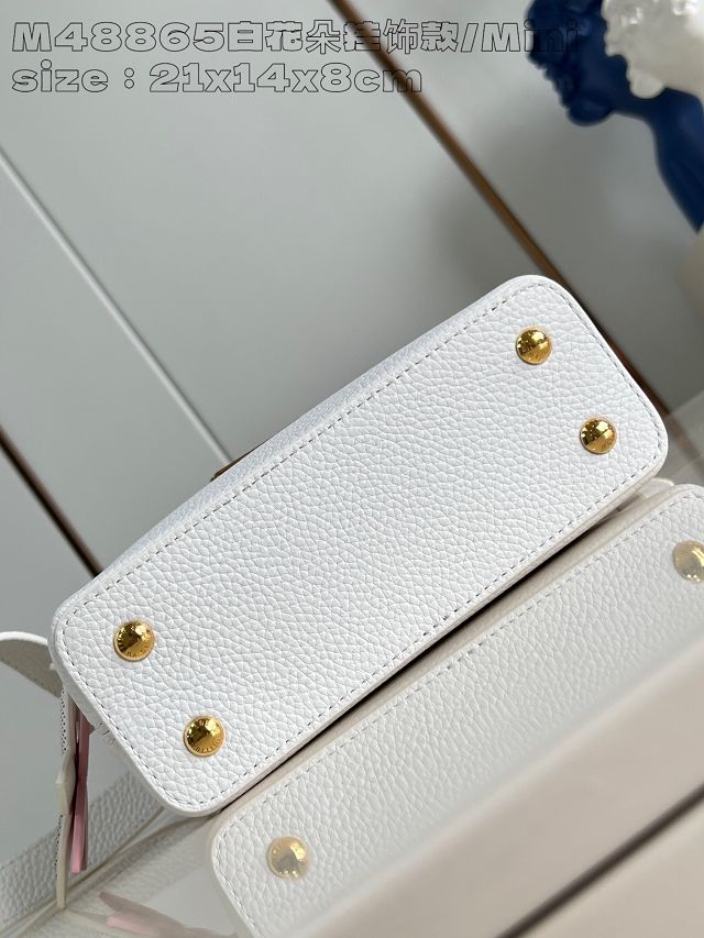 Louis vuitton original calfskin capucines mini handbag M22606 white