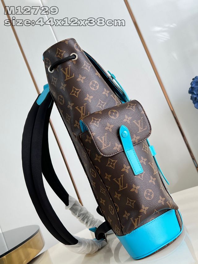 Louis vuitton original monogram canvas christopher backpack MM M46813 blue