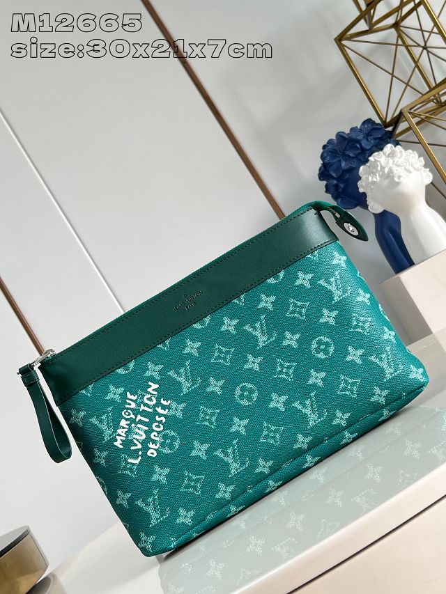 Louis vuitton original monogram canvas pochette voyage M12665 green