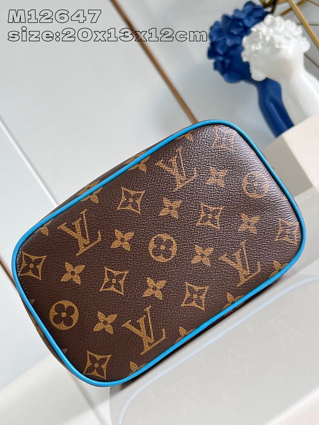 Louis vuitton original monogram mini nice cosmetic case M12647 blue