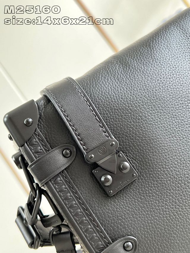 Louis vuitton original soft calfskin side trunk mm m24309 allblack