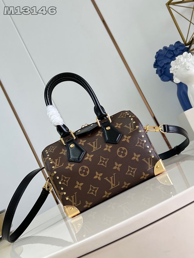 Louis vuitton original monogram canvas  speedy trunk 20 M13145 black