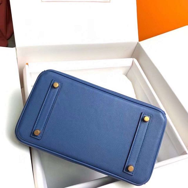 Hermes original swift leather birkin 30 bag H30-5 blue agate