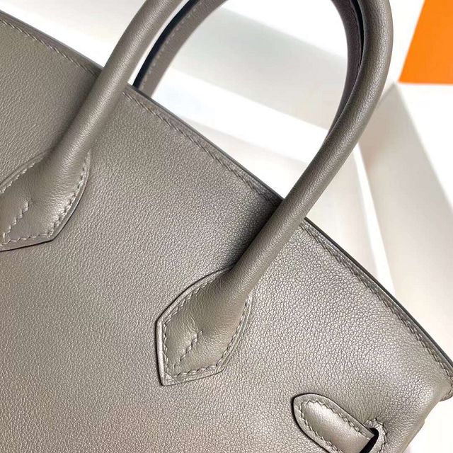 Hermes original swift leather birkin 30 bag H30-5 grey etain