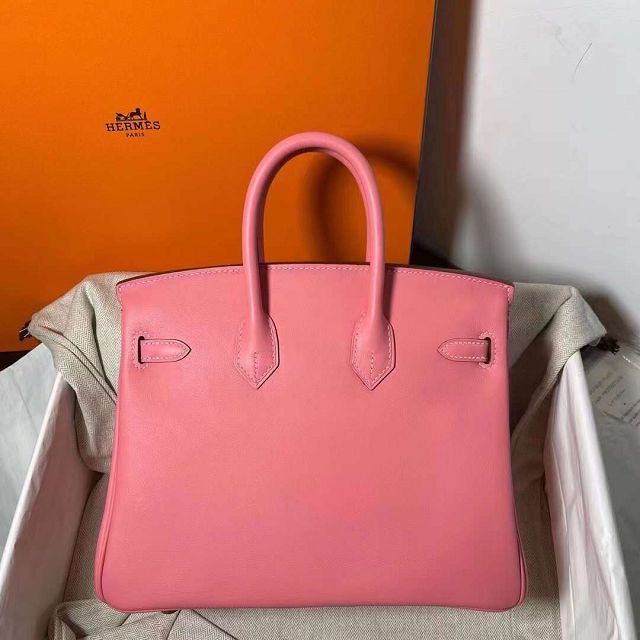 Hermes original swift leather birkin 25 bag H25-5 rose dete	